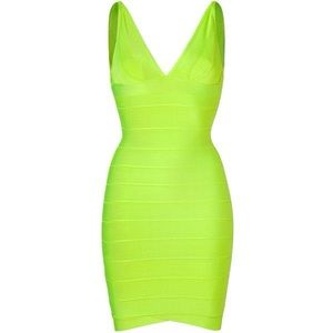 Herve Leger Neon Mini Dress